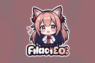 make cute chibi anime mascot logo