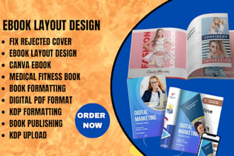 copy, edit, format book, ebook layout, design, fix rejected cover printable kdp