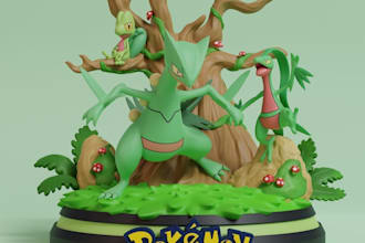 custom vinyl toy,pokeman figures,cartoon model for print,q posket,anime diorama