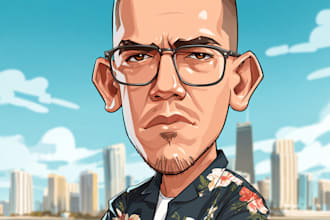 create funny avatar big head cartoon caricature