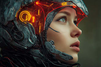 design stunning sci fi portrait art