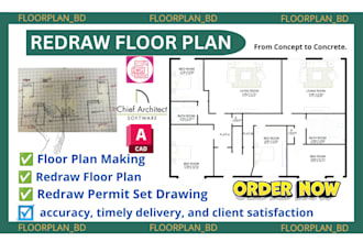 redraw floor plan 2d edited architectural floor plan