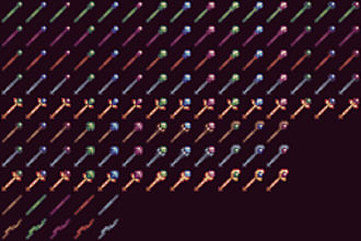 create custom 16x16 pixel art icons asset for your game