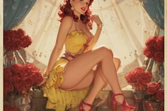 draw a cute and sexy pin up pinup girl unique style