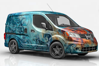 do amazing car wrap, decal, vinyl with vector illustration