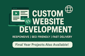 website development as full stack web developer, front end, backend developer