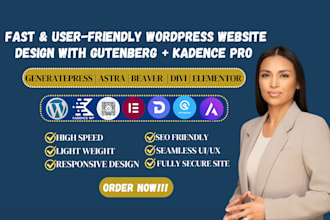build fast, SEO optimized wordpress website with gutenberg kadence block spectra