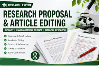 research proposal and article editing