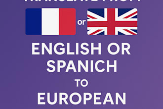 translate from english or spanish to european portuguese professionally