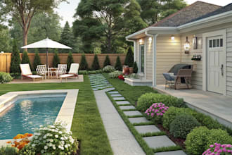 design front yards, backyards, swimming pool