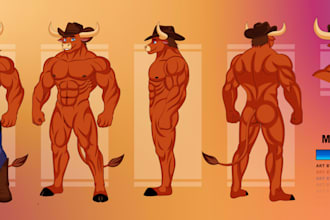 draw furry fursona reference sheet in my style