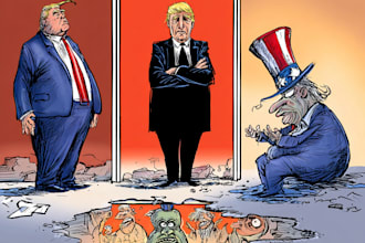 draw satire, editorial or political cartoons for you