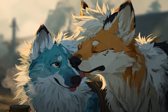 draw your furry art, fursona or anthro character