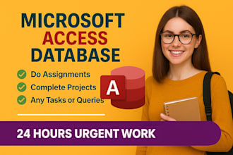 do your all microsoft access assignemnts, tasks and projects within just hours