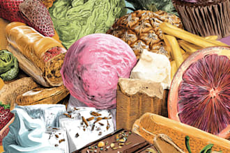 illustrate food pop art illustration for you