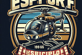 design vintage helicopter logo retro t shirt graphics with unique style