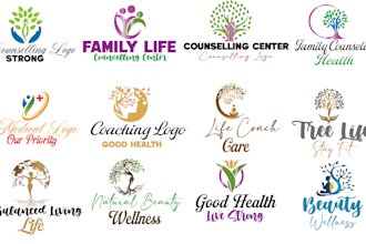 do unique wellness, coaching, counselling, health clinic and medical logo