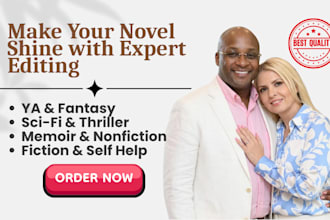 edit, fantasy book, romance, horror, fiction novel, proofread, and book editing