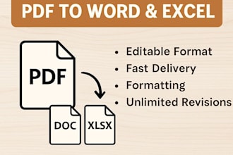 convert PDF to word or excel with 100 percent accuracy and formatting