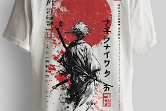 japanese and anime streetwear design for tshirt