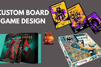 draw custom board game cards, box, rulebook and tabletop game assets
