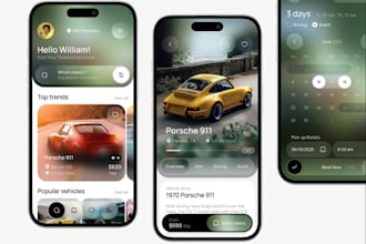 develop car detailing app, car wash app, car rental app, car driving app