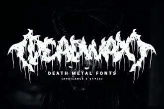 draw awesome psychedelic,metal font logo design