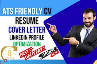 create ats friendly cv resume write cover letter build linkedin and optimize