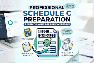 prepare irs form 1040 schedule c from your bookkeeping and profit and loss