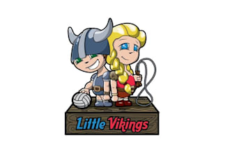design surprising cartoon viking logo for sporty kids