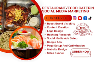 be your restaurant social media marketing manager for food catering services