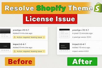 solve shopify theme licensed issue quickly
