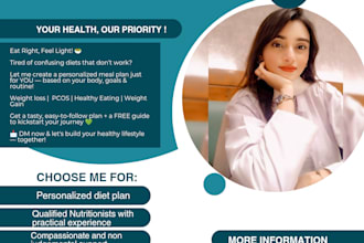 create personalized diet plans for weight loss, pcos, and healthy eating