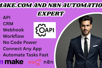 setup make com automation, make expert, make com, api integration, made com, n8n