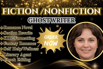 write be your romance fiction ghostwriter, ebook ghostwriter, amazon kdp, editor