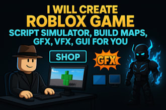 do roblox game, script roblox stimulation map, vxf, gfx, gui, buildings  for you