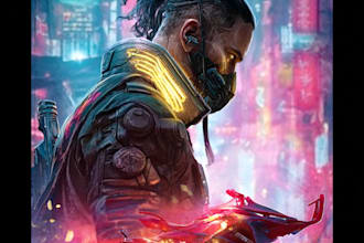 draw cyberpunk character art