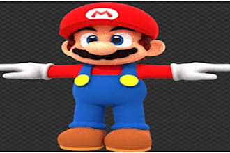 do custom sm64coopdx character model and mario style 3d character with animation