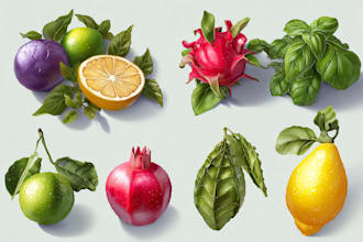 draw realistic plants, vegetables, fruits