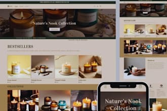 design candle shopify store, candle store, candle, candle website, shopify store