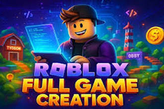 develop roleplay game,fps,obby roblox,simulator,roblox hood game,map,script,vfx