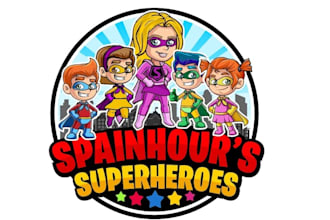 design beautiful superheroes logo