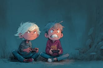 create a children book illustration for comic and fairytale