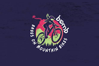 design attractive female mountain biking logo