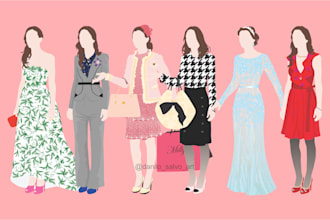 draw a fashion illustration in my minimalist style
