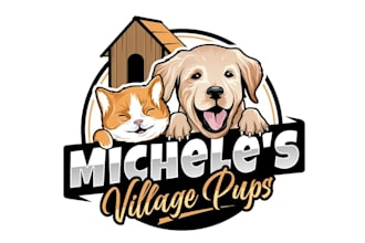 do amazing attractive village pups logo