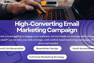 setup high converting email marketing campaigns, newsletters, and sales ads