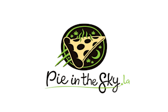 design original marijuana infused pizza shop logo