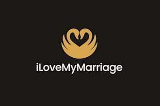 design a modern minimalist wedding custom marriage brand logo