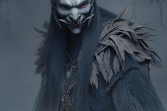 draw realistic fantasy horror character illustration